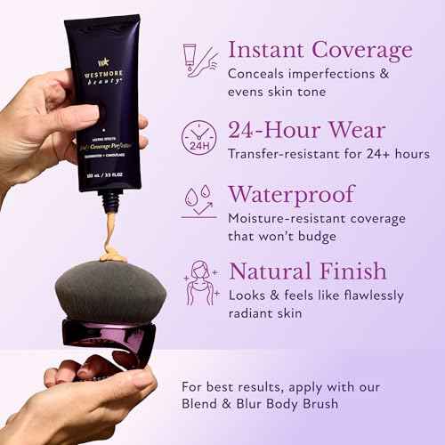 Westmore Beauty Body Coverage Perfector ? Waterproof Leg & Body Makeup/Bronzer For Women - Best Tattoo Cover Up Makeup & Tattoo Concealer - 3.5 Oz Natural Radiance