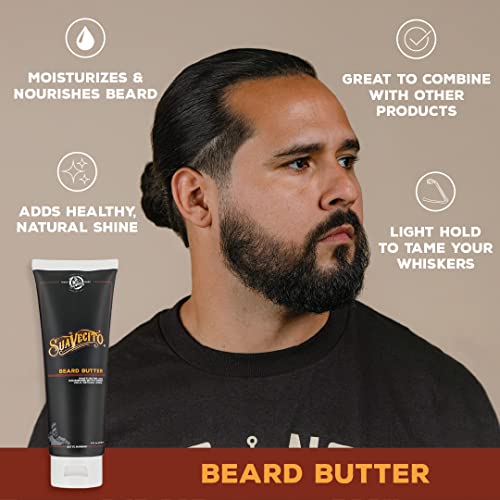 Suavecito Beard Butter 4 oz -Original Scent - Moisturizes, Nourishes, & Softens Beard, Adds Healthy Natural Shine - Offers a Light Hold Through Out the Day
