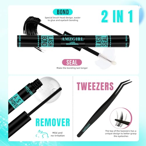 Manga Lash Clusters Kit - 144PCS Fairy Eyelash Extension with Bond & Seal