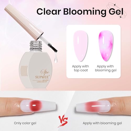 Clear Blooming Gel Nail Polish, 15ml Blossom Polish for Spreading