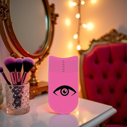 3Pcs Eyelash Ruler,Eyelash Stencils Ruler for Measure Eyelashes Length Curling Degree Ruler Eyebrow Lash Measuring Tool Beauty Tools(Pink)