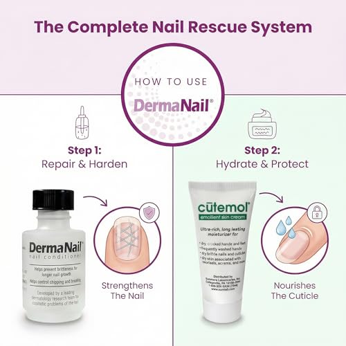 DermaNail Liquid Nail Strengthener & Cuticle Cream Repair Care Kit