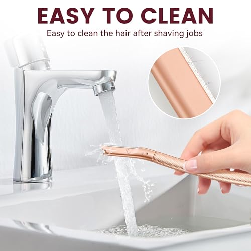 Reusable Eyebrow Razor with 12 Refill Blades - Rose Gold