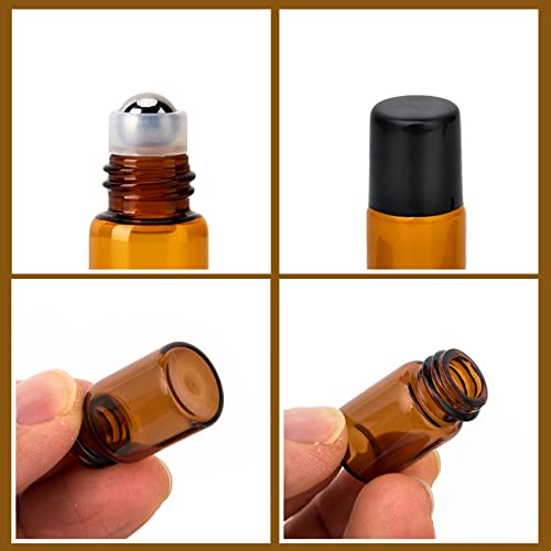 2ml Roller Bottles for Essential Oils, 24-Pack Glass Roll-On
