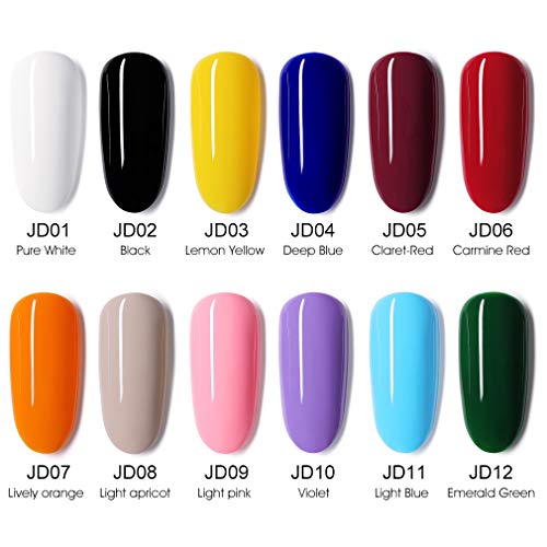 VENALISA 15ml Gel Nail Polish, Pure White Color Soak Off UV LED Nail Gel Polish Nail Art Starter Manicure Salon DIY at Home, 0.53 OZ