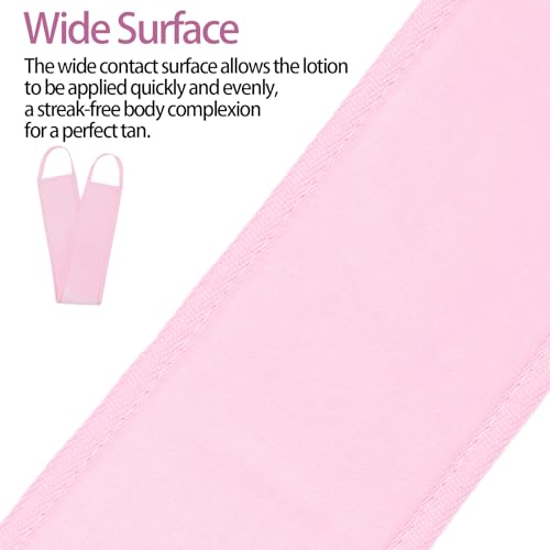 UNIMEIX 4 Pack Self Tanning Mitt Applicator Kit Self Tan Back Applicator with Self Tanning Glove for Self Tan Glove and Sunscreen Brush Kit (Pink)