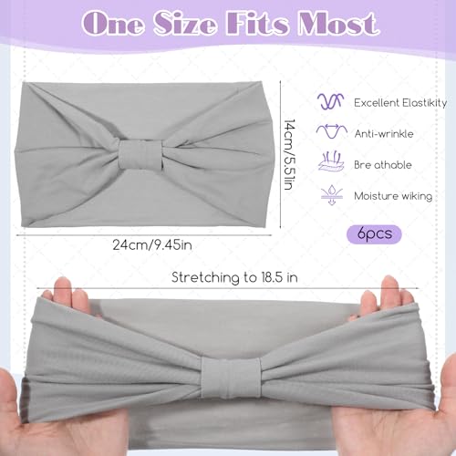 Women’s Non-Slip Athletic Headbands - 6 Pack, Wide & Soft Sports Sweatbands
