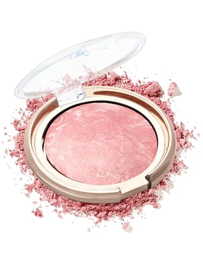 Peachy Pink Baked Blush Powder Palette with Shimmer