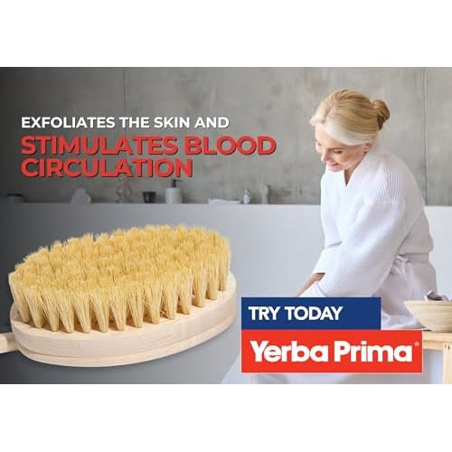 Yerba Prima Tampico Skin Brush (Pack of 2) - Natural Vegetable Fiber Bristles for Dry Skin Brushing
