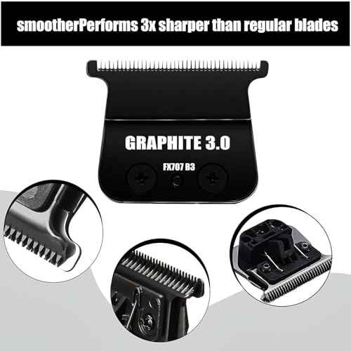 1 Pc FX707Z DLC 2.0 Replacement Blades Head Compatible with BaByliss PRO Barberology Trimmer Blade,Zero-Gapped Replacement Trimmer Blade Compatible with BaBylissPRO FX787 & FX726 Trimmer£¨Black£©