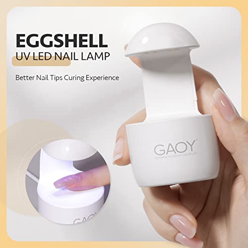 GAOY Mini UV LED Nail Lamp - Portable Travel Gel Light for Nail Tips (White)