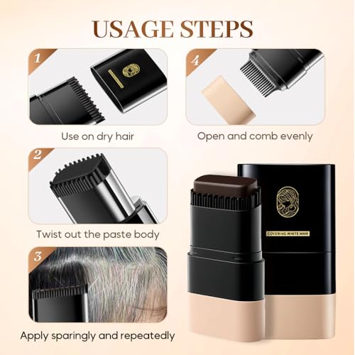 Hair Color Stick with Comb - Gray Coverage for Men & Women