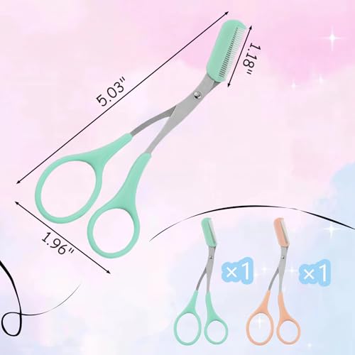 Eyebrow Trimmer Scissors Set - Stainless Steel Razor & Detachable Comb, Gentle & Portable