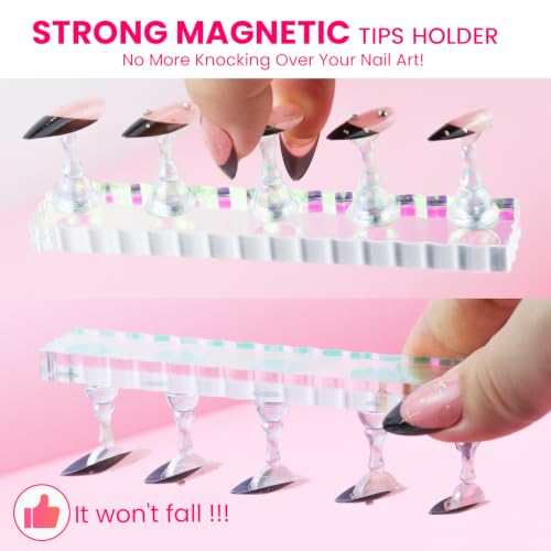 Magnetic Nail Art Display Stand for Press-On Nails - Acrylic Nail Holder
