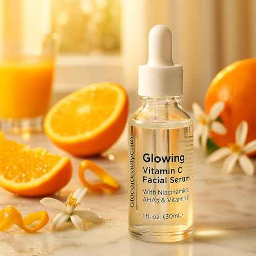 Global Beauty Care Vitamin C - Facial Serum with Niacinamide, AHA & Vitamin E 1fl oz 30ml