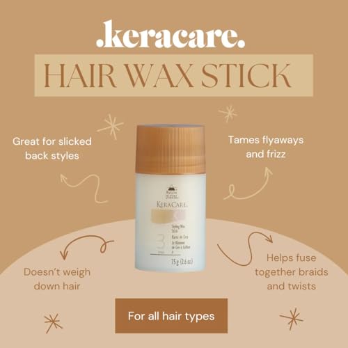 KeraCare Hair Wax Stick 2.6oz - Frizz Control & Flexible Hold