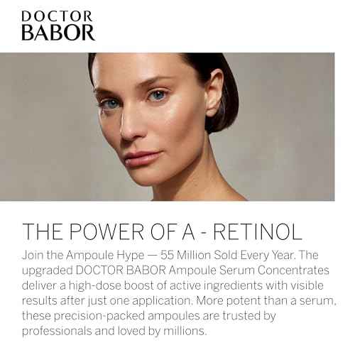 DOCTOR BABOR Renewal Ampoules, Serum Concentrate for Face, with Anti-Ageing Effect, Finer and Smoother Skin, Encapsulated Retinol with Bakuchiol and Tripeptide, Vegan Formula, 7 x 2 ml