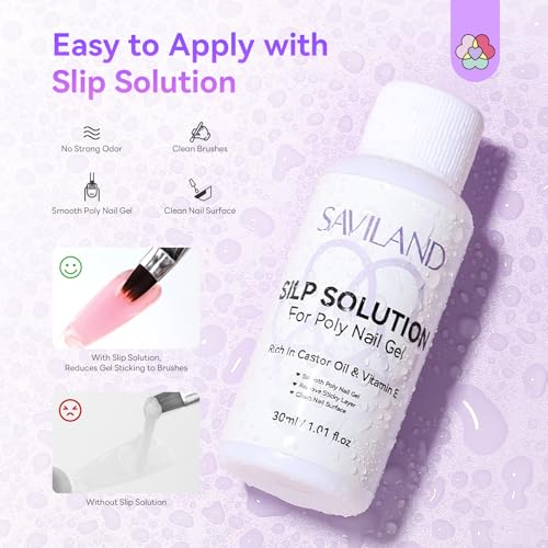 SAVILAND Hema-Free Poly Gel Nail Extension Starter Kit with UV Lamp - 4 Colors