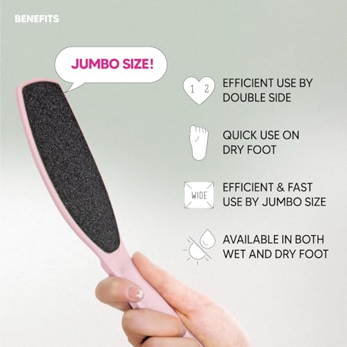 F3 Systems Wide Emery Foot File - Double-Sided Callus Remover (Pink)