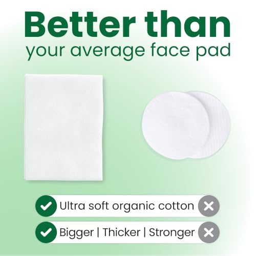 Clean² Sensitive Skin Face Pads – 100% Organic Cotton, 60 Ct