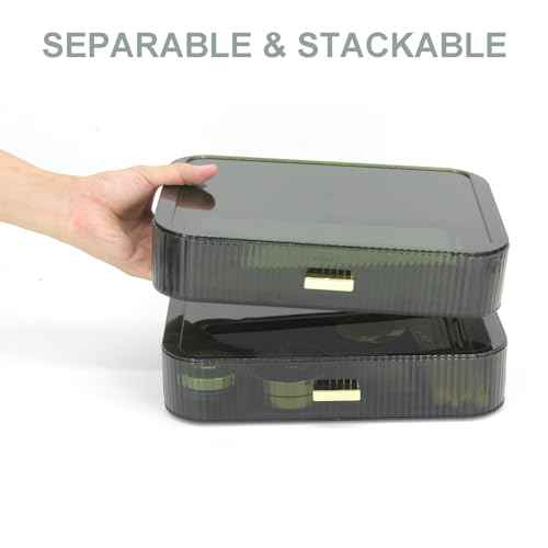 Makeup Organizer Drawers Stackable, Bathroom Vanity Organizers and Storage, Great for Cosmetics, skincare, Lipsticks, Nail Care (Green,1 Drawer)