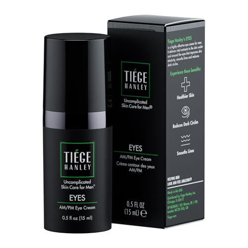 Tiege Hanley Eye Cream for Men, Morning and Night Under Eye Cream With Hyaluronic Acid and Vitamin B3, Helps Reduce the Look of Dark Circles and Puffiness, Anti Aging Men¡¯s Skin Care, 0.5 Oz
