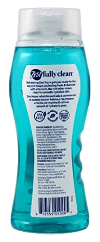 Zest Body Wash Aqua - 18 oz, Pack of 3