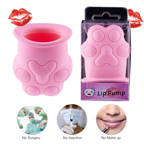 Lip Plumper Device - Cat's Paw Shape Silicone Lip Enhancer Pink