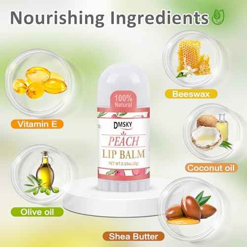 DMSKY 40 Pack Mini Lip Balm, Natural Lip Balm Bulk with Vitamin E and Coconut Oil, Moisturizing Lip Balms for Dry Cracked lips - 10 Flavors