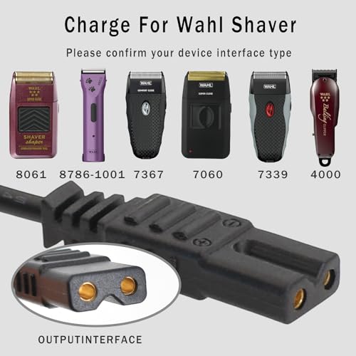 2V Charger Replacement for Wahl Shaver Shaper 8061, 8163, 8786-1001, 7367, 7029, 7060, 7035, 7339, 4000, 7063-017, ‎7065-017, WAKH4, 7064-017, 7061-917, 5-Star Series Trimmer Clipper Power Adapter