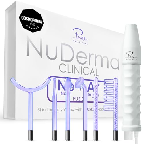 NuDerma Clinical Skin Therapy Wand with 6 Fusion Neon+Argon Applicators