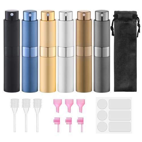 Lulupack 8ml Travel Perfume Spray Bottles - 6 Pack Refillable Atomizer