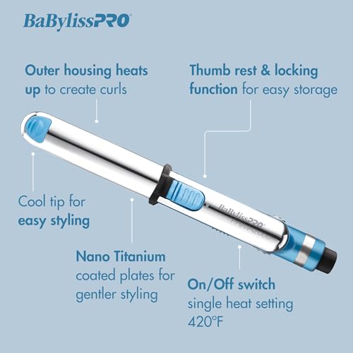 Nano Titanium Prima2000 Ionic Styling Iron, 3/4" stainless steel travel/mini iron, all hair types