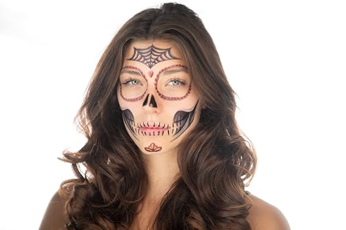 La Catrina Face Temporary Tattoo - Dia de los Muertos (2 Pack)
