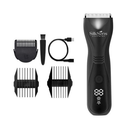 Body Trimmer and Men's Sensitive Area Razor from SilkSens with Charge Ratio Display and Luminous for Comfortable Use for Body Cleaning Waterproof