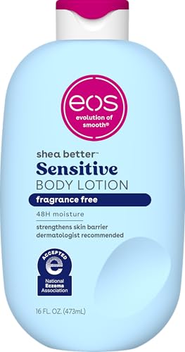 EOS Sensitive Skin Fragrance-Free Body Lotion 16 fl oz (Pack of 1) - 48HR Hydration