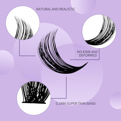 WENDY Lashes Clusters D Curl Lash Clusters 40D DIY Eyelash Clusters 8-16mm Cluster Eyelash Extensions Black Cluster Lashes Wispy Soft Individual Lashes Reusable At Home(40D-D,8-16mm Mixed)