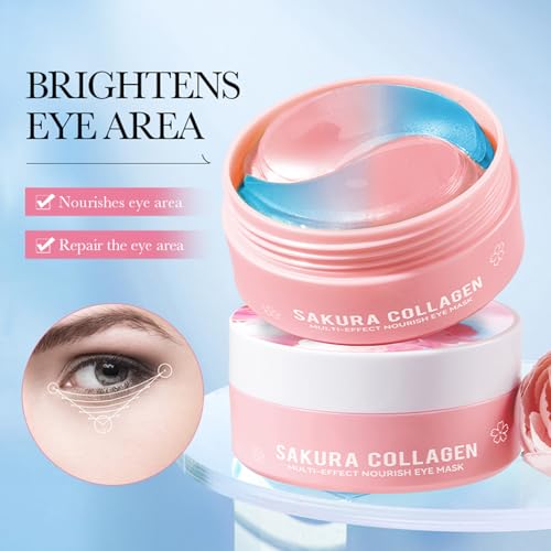Under Eye Patches - 60 Pcs Eye Mask Anti-Aging Collagen Hyaluronic Acid Moisturizing Under Eye Mask for Removing Dark Circles, Puffiness