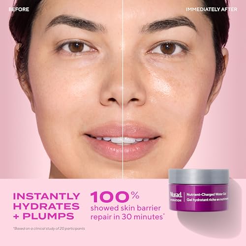 Murad Nutrient-Charged Water Gel ? Hydrating Face Moisturizer with Peptides, Vitamins & Minerals for Dry Skin, Long-Lasting Moisture, Plump Skin, Oil-Free, Lightweight, Barrier Repair - 1.7Fl Oz
