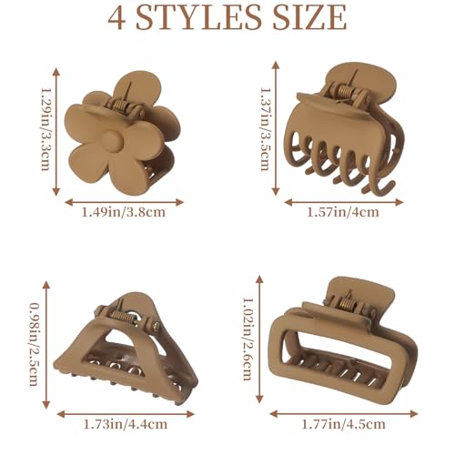 Medium Claw Hair Clips Set, 12 Pack Non-Slip Matte Clips