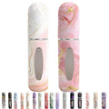 Refillable Perfume Spray Bottles - 2 Pack Portable 5ml Travel Perfume Containers - White and Pink
