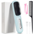 Cordless Hair Straightening Brush with LED Display - 3 Heat Settings
