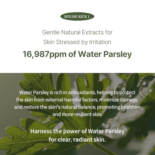 ROUME One-Step Water Parsley Cleansing Pad (65 Pads) - Korean Face Cleanser & Makeup Remover for Sensitive Skin, Dual-Sided Embossed Pads with 16,987ppm Parsley Extract, EWG Green & Vegan, 6.4 fl.oz.