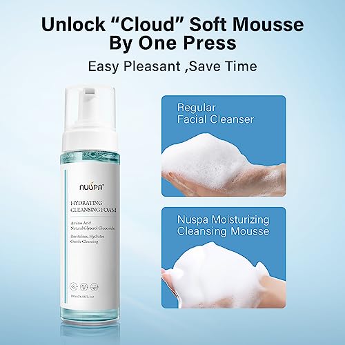 Rose Self Foaming Face Wash Spray Face Body Cleansing Mousse Infused with Amino Acid, Smoothing Hydrating Bubble Facial Cleanser,Natural Gentle Deep Cleanser for Men Women All Skin Type