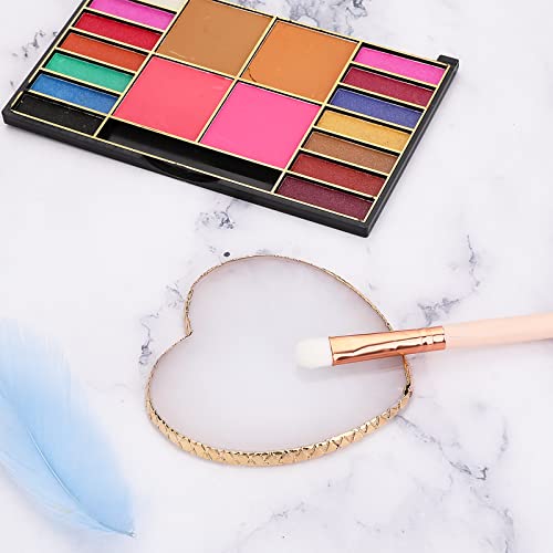 Heart-Shaped Nail Art Palette - Gold Edge Mixing Plate for Nail & Cosmetic Use - Style 1