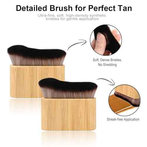 2 in 1 Tanning Mitts Self Tanner Mitt Applicator Self Tanning Mitt and Brush,Tanning Gloves for Self Tan Mitt Applicator Kit Self Tanner Brush Self Tanning Kit for Lotion,Sunless,Spray Tan,Face,Body