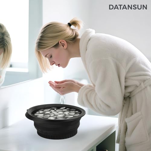 Face Bowl For Ice with Built-In Icetray¡¼Foldable¡½¡¼Travel Size¡½¡¼Easy To Clean¡½Food Grade Silicone Ice Bowl For Face£¬Black