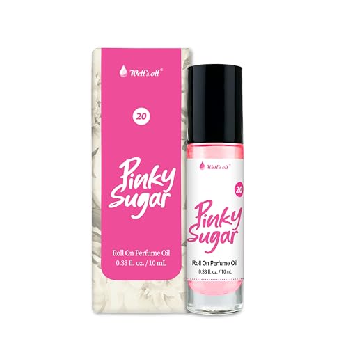Well's Oil Pinky Sugar Perfume Oil Roll-On 0.33 fl oz - Long-Lasting, Paraben-Free
