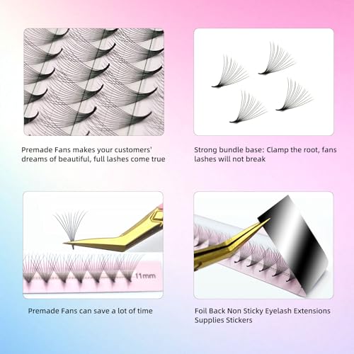 Pro Fairy Premade Fan Lashes 7D-14D Volume Extensions 0.07 C