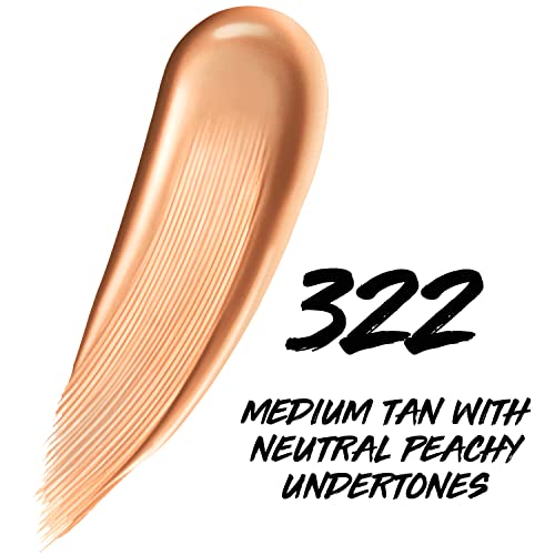 Maybelline Super Stay Up to 24HR Skin Tint, Radiant Light-to-Medium Coverage Foundation, Makeup Infused With Vitamin C, 322, 1 Count